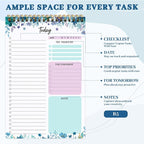 Thboxes 60 Pages To Do List Notepad, 6.7” X 9.8” To Do List Notebook Tear Off - Image 2