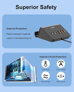 USB C Charging Station 35W, VHBW 6-Port Desktop Fast Charging Station - Image 6