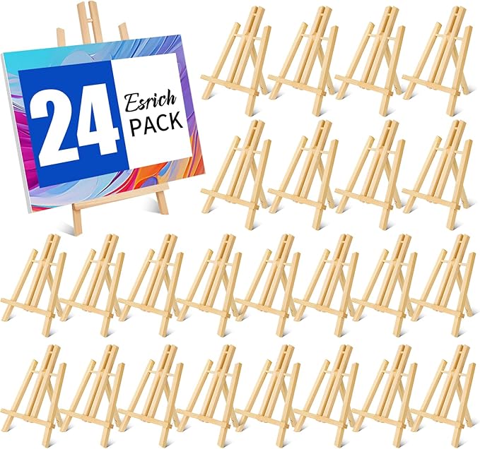 ESRICH 24 Pack 11.8" Wood Easels, Tabletop Easel by ESRICH