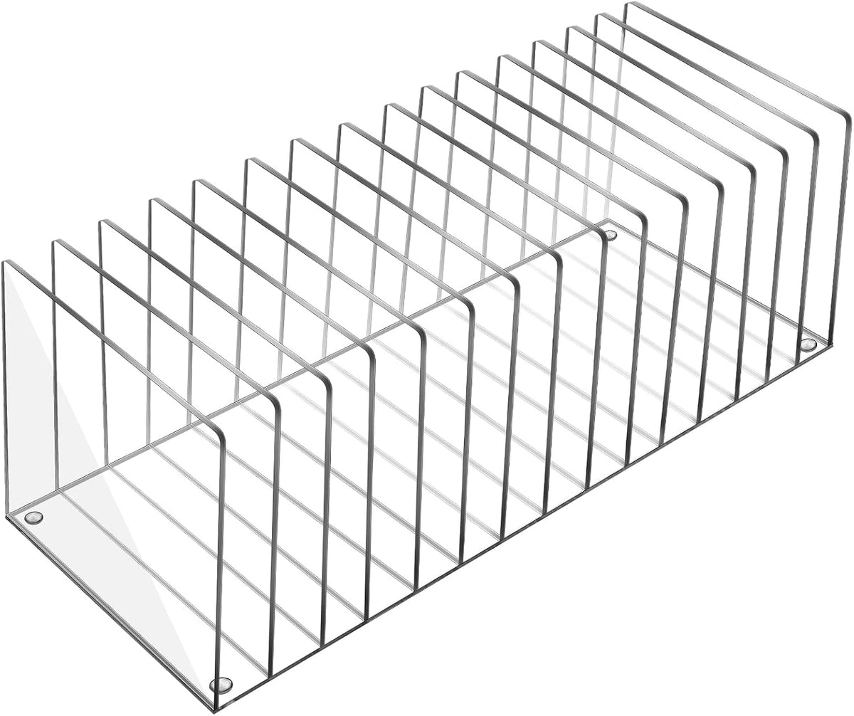 Ctosree 15 Compartments Acrylic Desk File Organizer