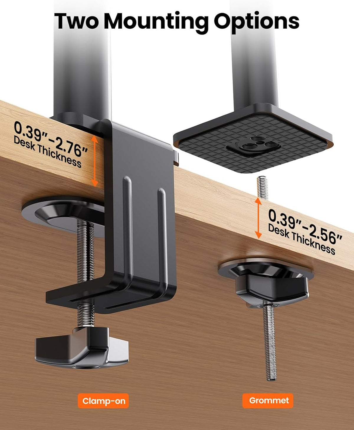ergear dual monitor stand, stacked monitor mount for, side view