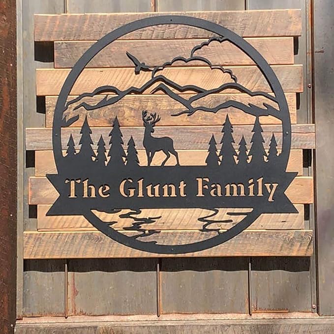 RealSteel Personalized Outdoor Metal Sign, Customize the Great Outdoor Deer & - Image 2
