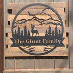 RealSteel Personalized Outdoor Metal Sign, Customize the Great Outdoor Deer & - Image 2