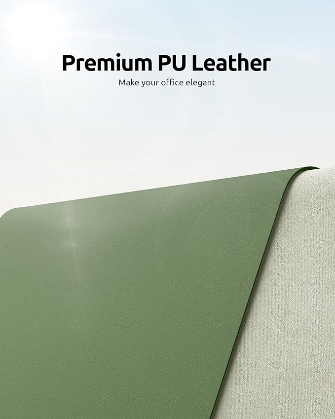 YSAGi Leather Desk Protector, Office Mat, Large Mouse Mat, Non-Slip PU Leather - Image 2