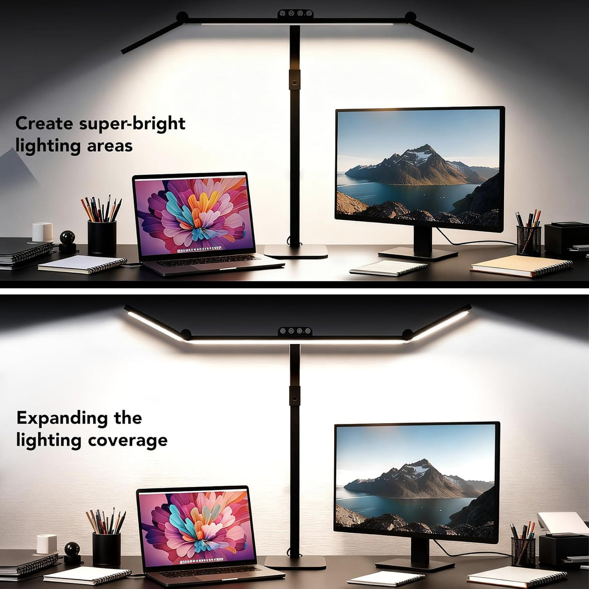 led desk lamp for home office with base shown in use