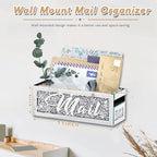 Crushed Diamond Mail Organizer, Crystal Mail Organizer Countertop, Mirror - Image 3