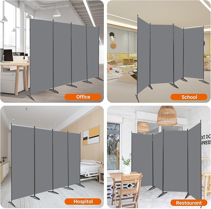 Room Divider 6FT Folding Privacy Screens, 4 Panel Partition Room Dividers - Image 7