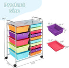 LDAILY 15 Drawer Rolling Storage Cart, Rolling Cart - Image 3