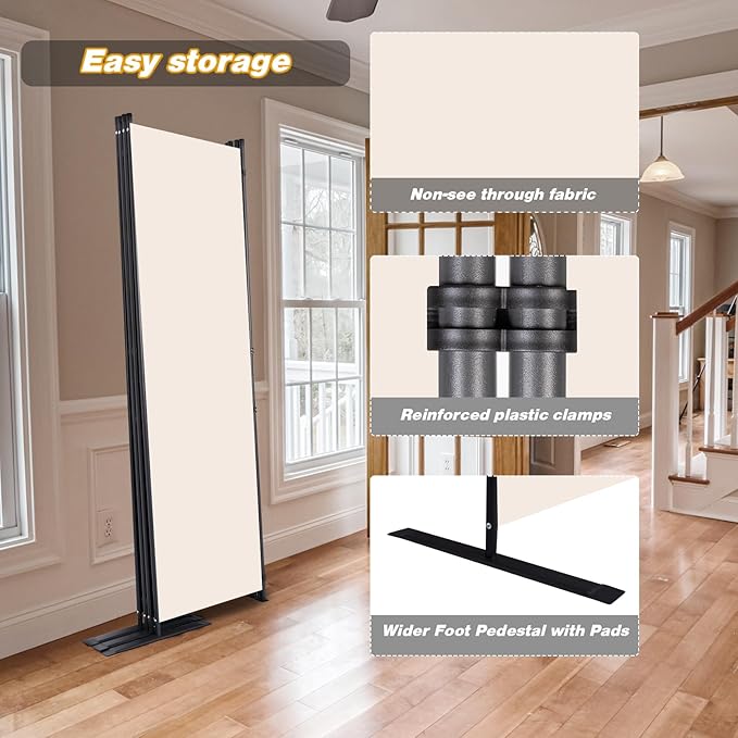 CHOSENM Room Divider, 4 Panel Folding Privacy Screens - Image 4