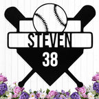 Personalized Baseball Metal Sign Custom Name & Number Sign Baseball Player Gift by HengMeiZiK