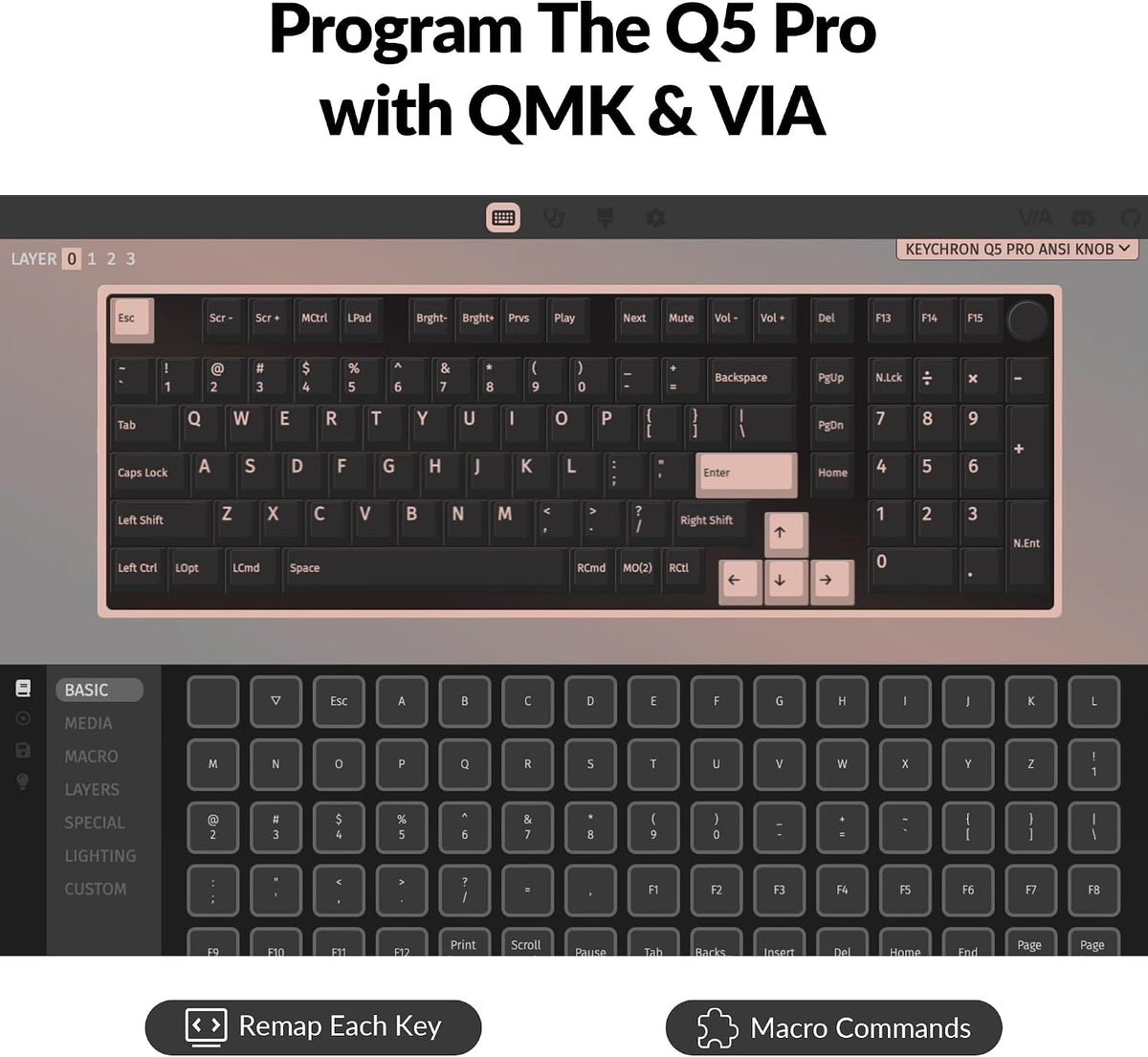 Keychron Q5 Pro 96% Wireless Mechanical Keyboard Full Aluminum - White