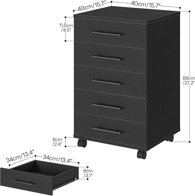 HOOBRO 5-Drawer File Cabinet, Office Cabinet - Image 3