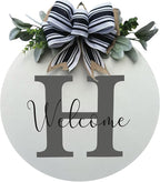 Wood front door sign Wood sign Home decor Welcome sign Sign by Unknown