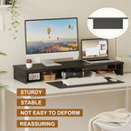 Qupui Dual Monitor Stand Riser, Large Computer Monitor Stand - Image 4