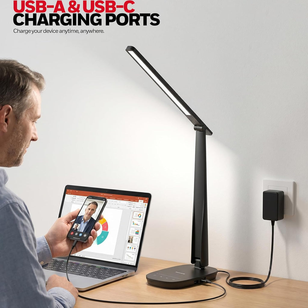 honeywell led desk lamp for home office eye-caring showing dimensions