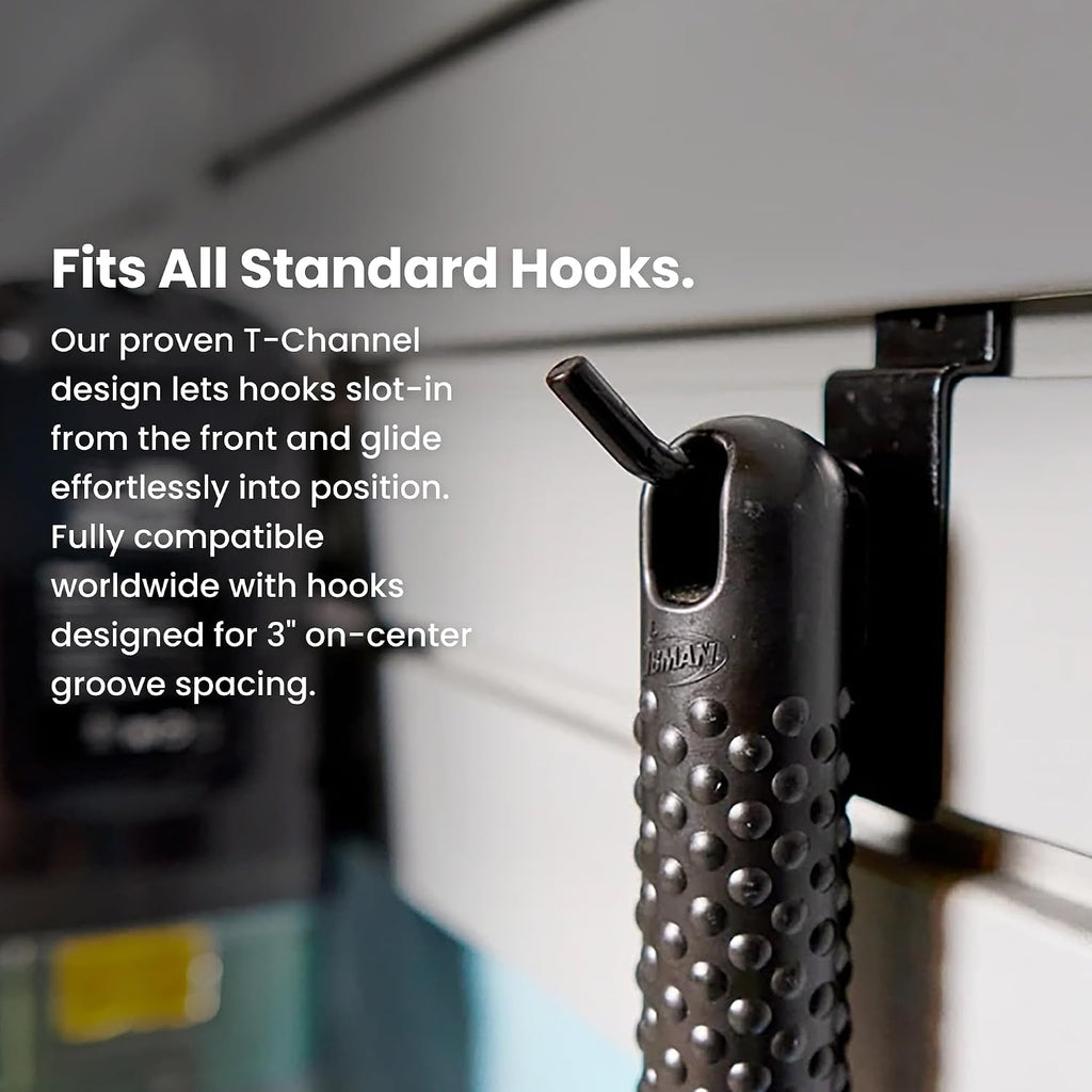 heavy duty 8'h x 4'w pvc garage slatwall, close-up detail