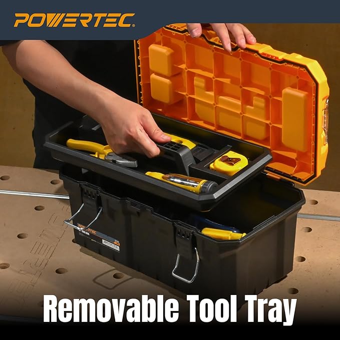 POWERTEC 16-Inch Tool Box with Trays - Image 4