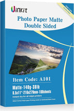 Uinkit 100 Sheets Thin Matte Presentation Paper Photo Double Sided 8.5x11 38lb by UinkitHandicraftsandConservationSpecialist