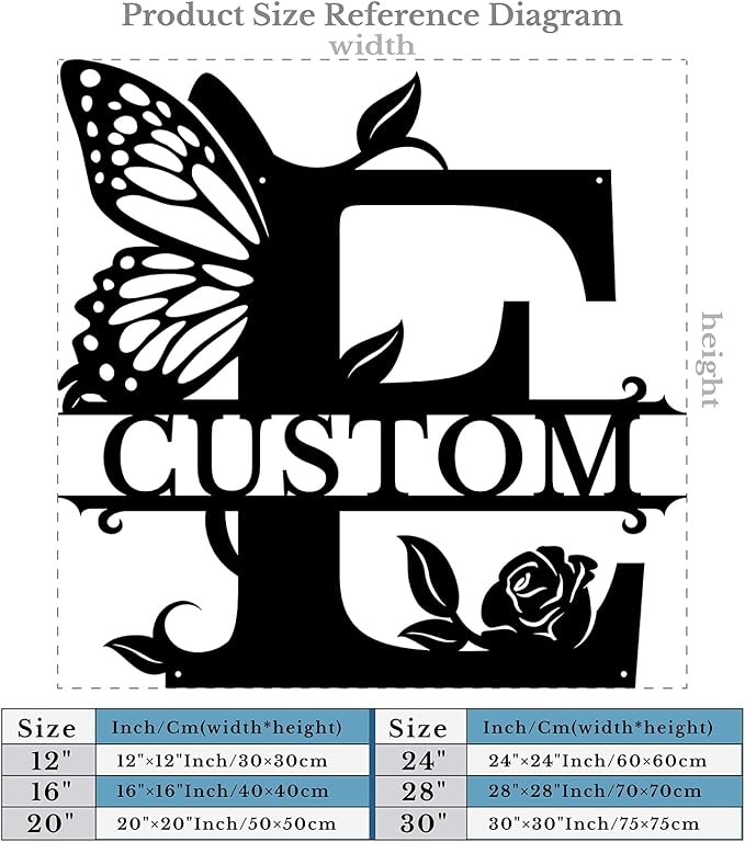 Personalized Custom Letter Name metal Signs, Custom Black Letter Monogram Wall - Image 5