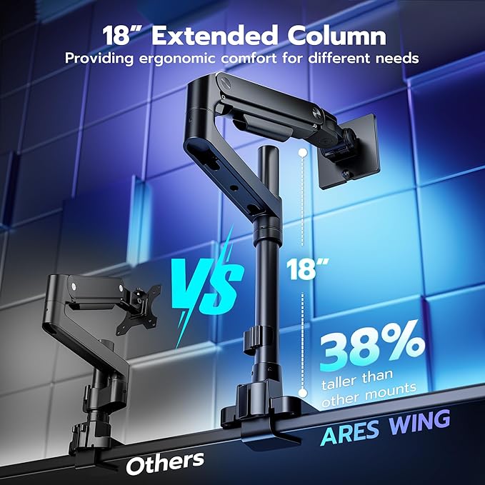 ARES WING Single Monitor Arm Desk Mount - Image 2