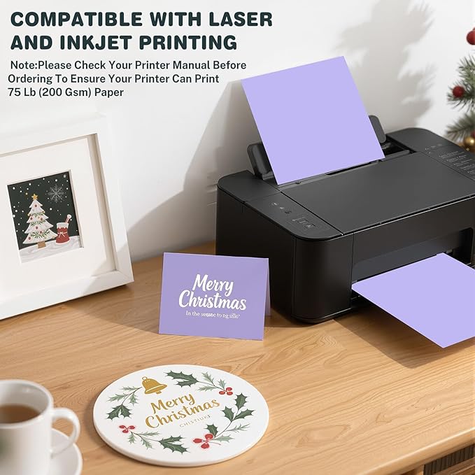 Cardstock 8.5 X 11, 40 Sheets, Light Purple Card Stock, 75lb/ 200gsm Copy Paper - Image 4
