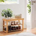 Pipishell 3 Tier Bamboo Shoe Rack Bench - Image 2