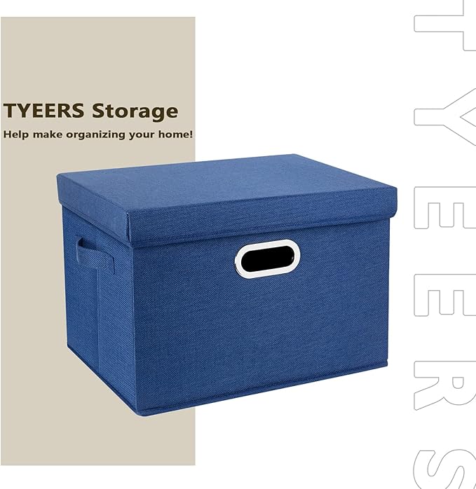 TYEERS Large Storage Bins with Lids, Collapsible, Fabric Storage Boxes - Image 7