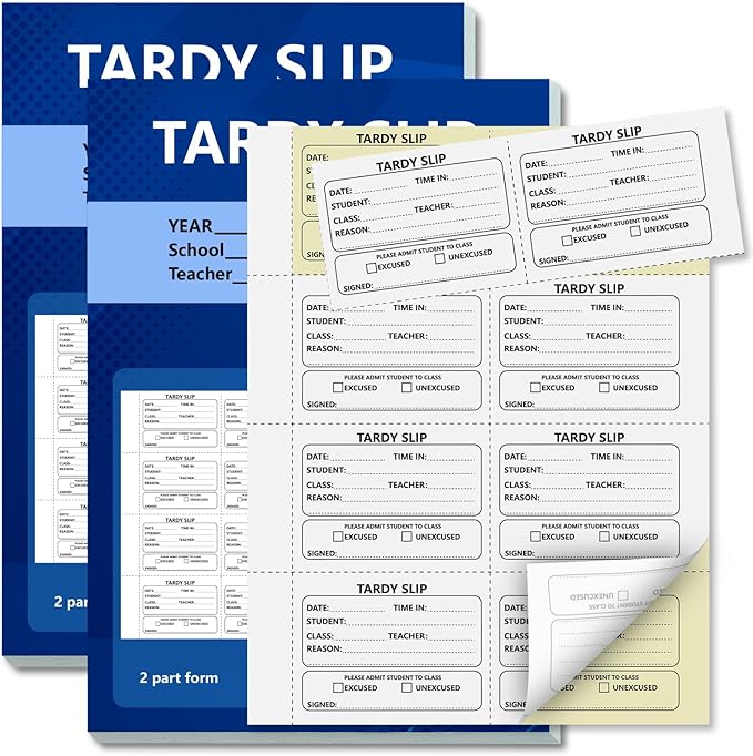2 Pack 800 Pcs Tardy Slip Book by DLUGOPIS