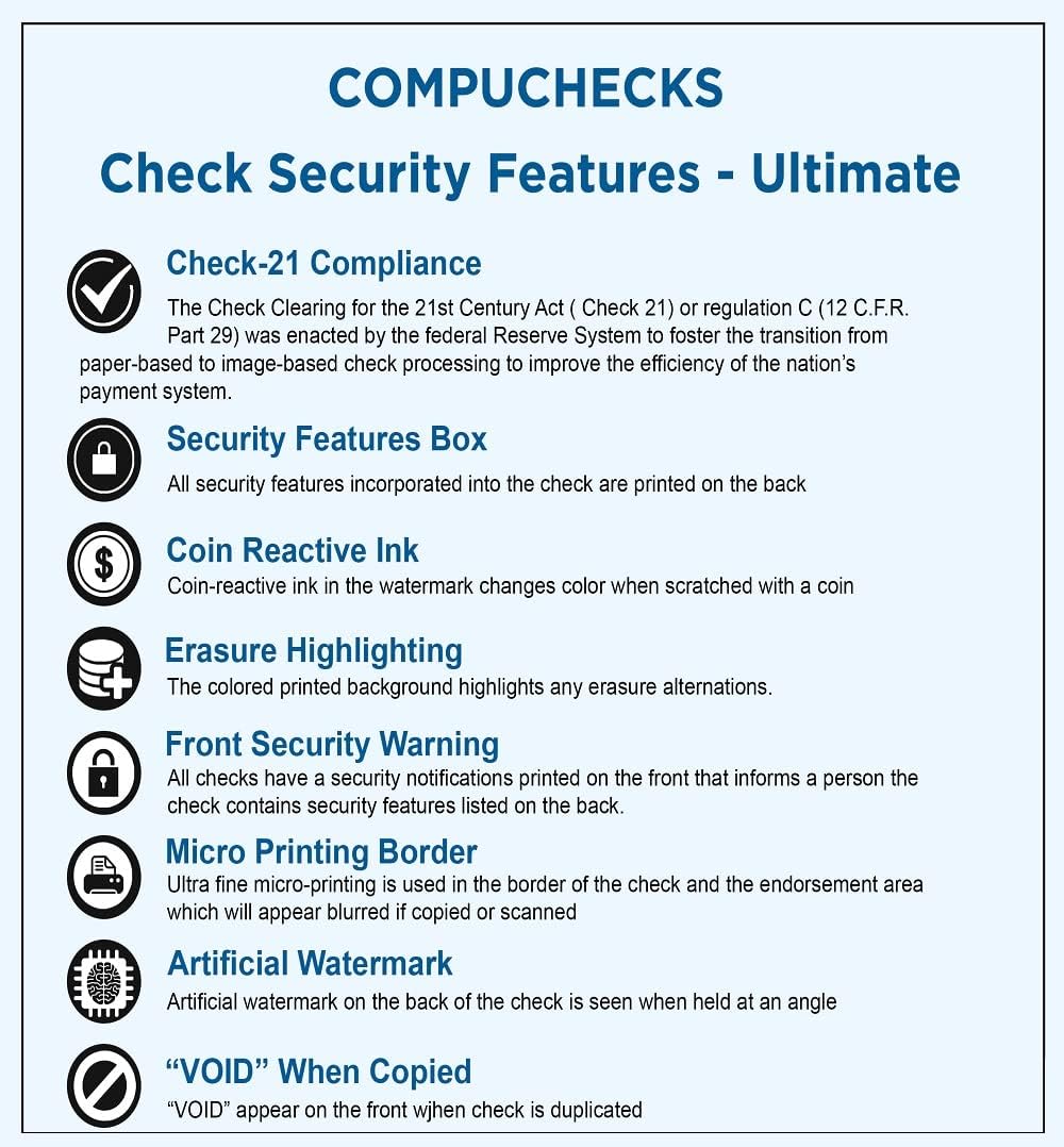 compuchecks 500 blank check stock paper, check on, side view