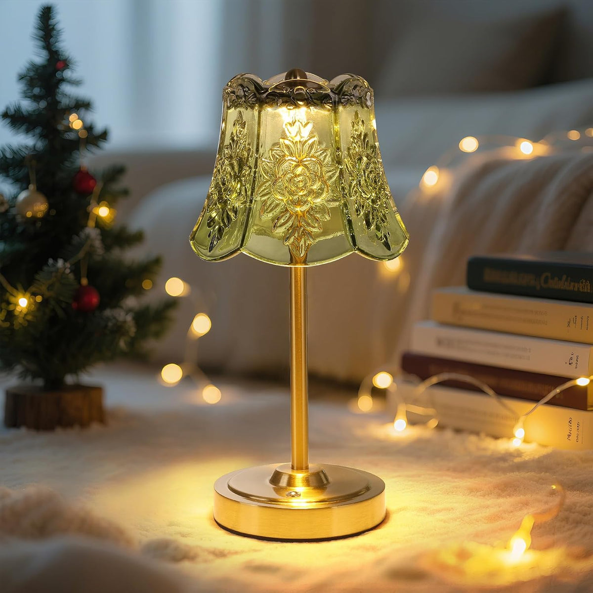 Shenmoyl Cordless Touch Table Lamp with 5200mAh Battery - 3 Adjustable Color ...