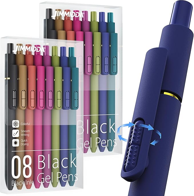 JIMMIDDA 16Pcs Black Gel Pens by JIMMIDDA