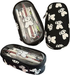 Cute Puppy Japanese Pencil Case Clear Case Large Capacity Canvas PVC Aesthetic by Unknown