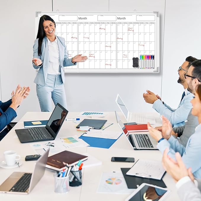 Lincia 36" x 18" Magnetic Horizontal 3 Month Dry Erase Calendar - Image 6