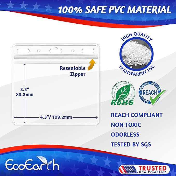 EcoEarth - Horizontal Card Protector w/Soft Edge - Sealable 4x3 Inch, 50 Pack - - Image 2