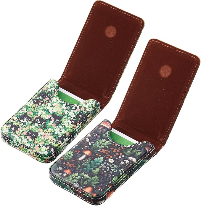 Outus 2 Pieces Business Card Holder, PU Leather Business Card Case Pocket Wallet by Outus