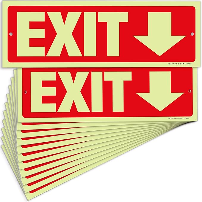 iSYFIX Exit Signs with Directional Down Arrow by iSYFIXPREMIUMSIGNS