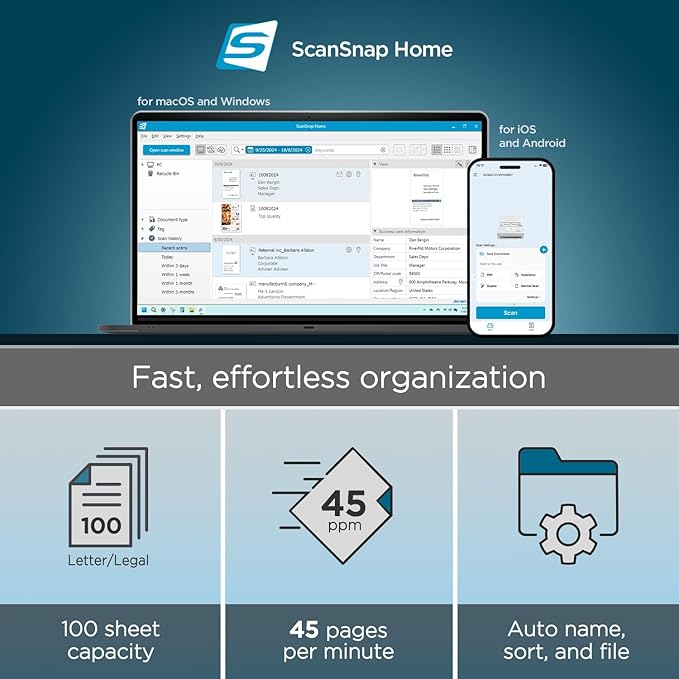 ScanSnap iX2500 Premium Wireless or USB High-Speed Cloud Enabled Document - Image 2