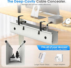 KIGJU Under Desk Cable Management Tray, 30-inch No-Drill Cord Organizer - Image 3