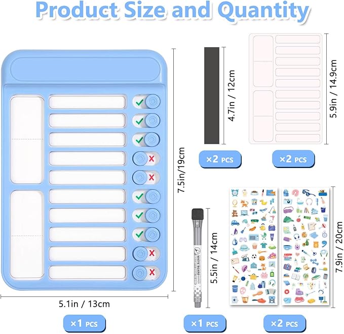 Audab Dry Erase Chore Chart for Kids, Magnetic Whiteboard Checklist Board - Image 5