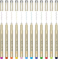CHARSOCO 01 Micro Pen, 12 Colors Fine Point Pen, 0.25mm Fineliner Ink Pens by CHARSOCO