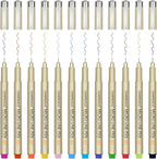CHARSOCO 01 Micro Pen, 12 Colors Fine Point Pen, 0.25mm Fineliner Ink Pens by CHARSOCO