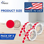 Perco Red 1-Inch Round Circle Dot Sticker Labels - Image 2