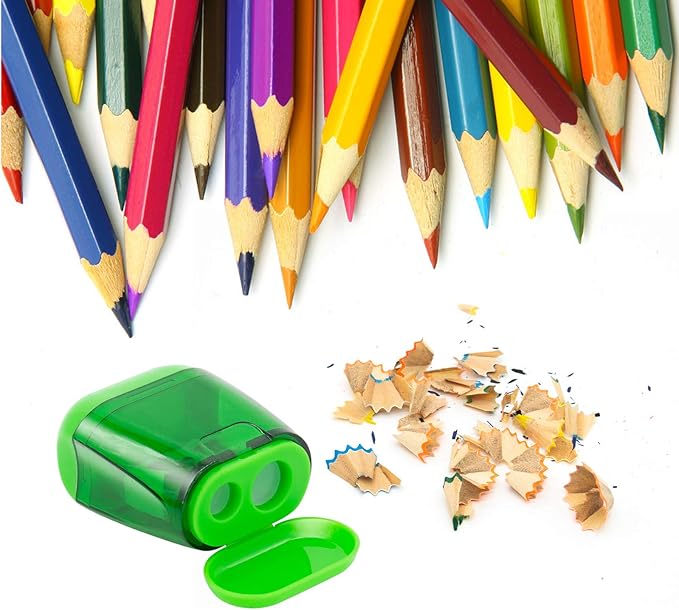 KIDMEN Manual Pencil Sharpeners, 2 Holes Compact Sharpener - Image 2