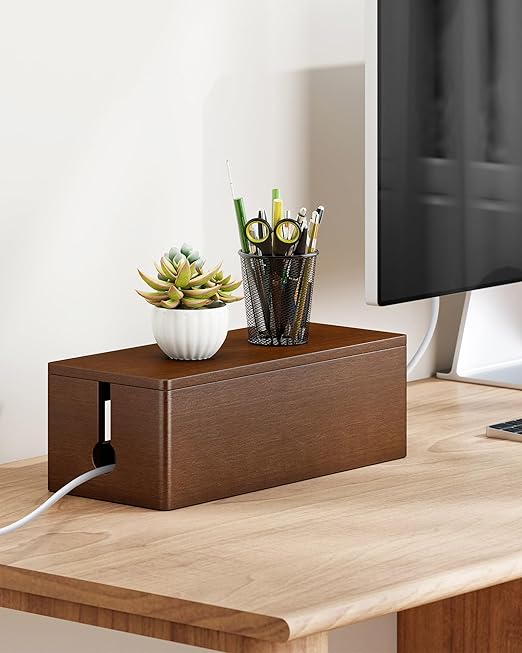 YECAYE Wooden Cable Management Box, Power Strip Cord Organizer Box, Cord Hider - Image 6