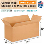 Long Shipping & Moving Boxes 28"L x 12"W x 12"H - Image 2