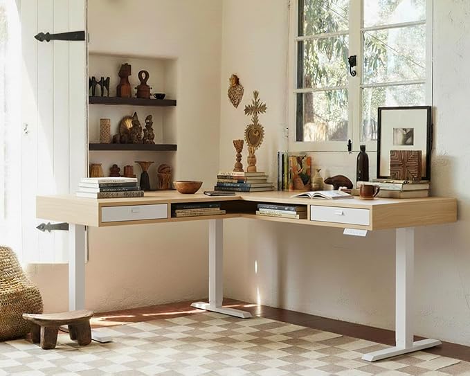 HUANUO Electric L Shaped Standing Desk, 63″ Height Adjustable Corner Standing - Image 3