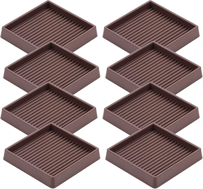 VOCOMO 3X3 Rubber Caster Cups, Non Slip Furniture Pads, Anti-Slip Furniture by VOCOMO