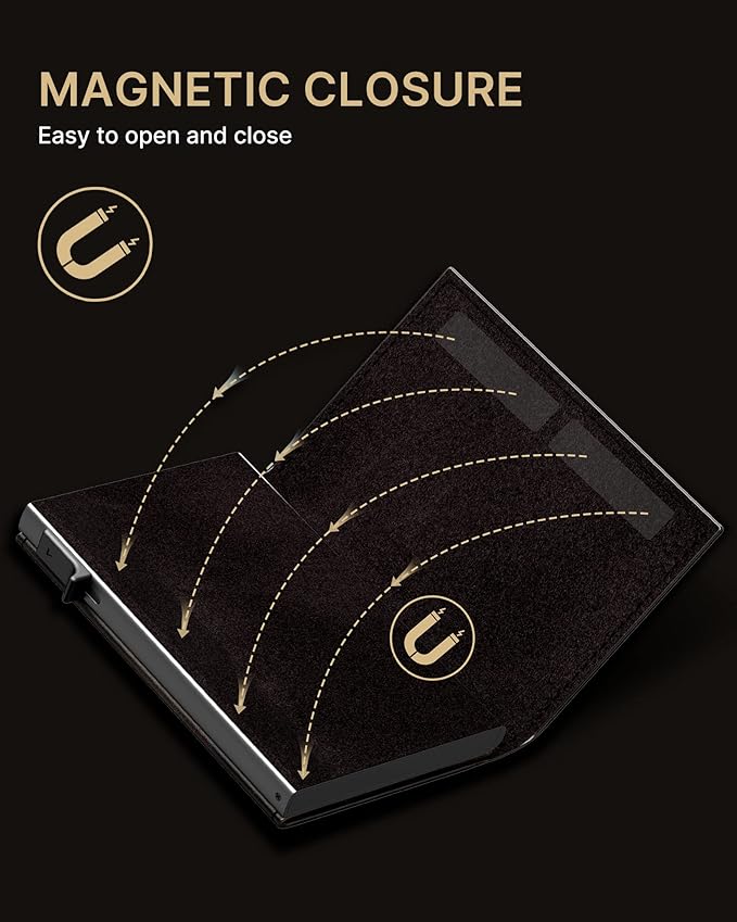 typecase Mens Wallet Card Holder: Pop Up Aluminum Case, Full Grain Leather - Image 8