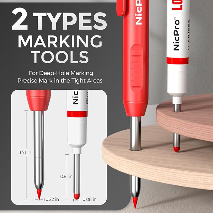 Nicpro 2 Pack CP1000 Carpenter Pencil - Image 2