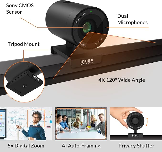 Innex C570 120-Degree Wide Angle Webcam 4K - Image 2